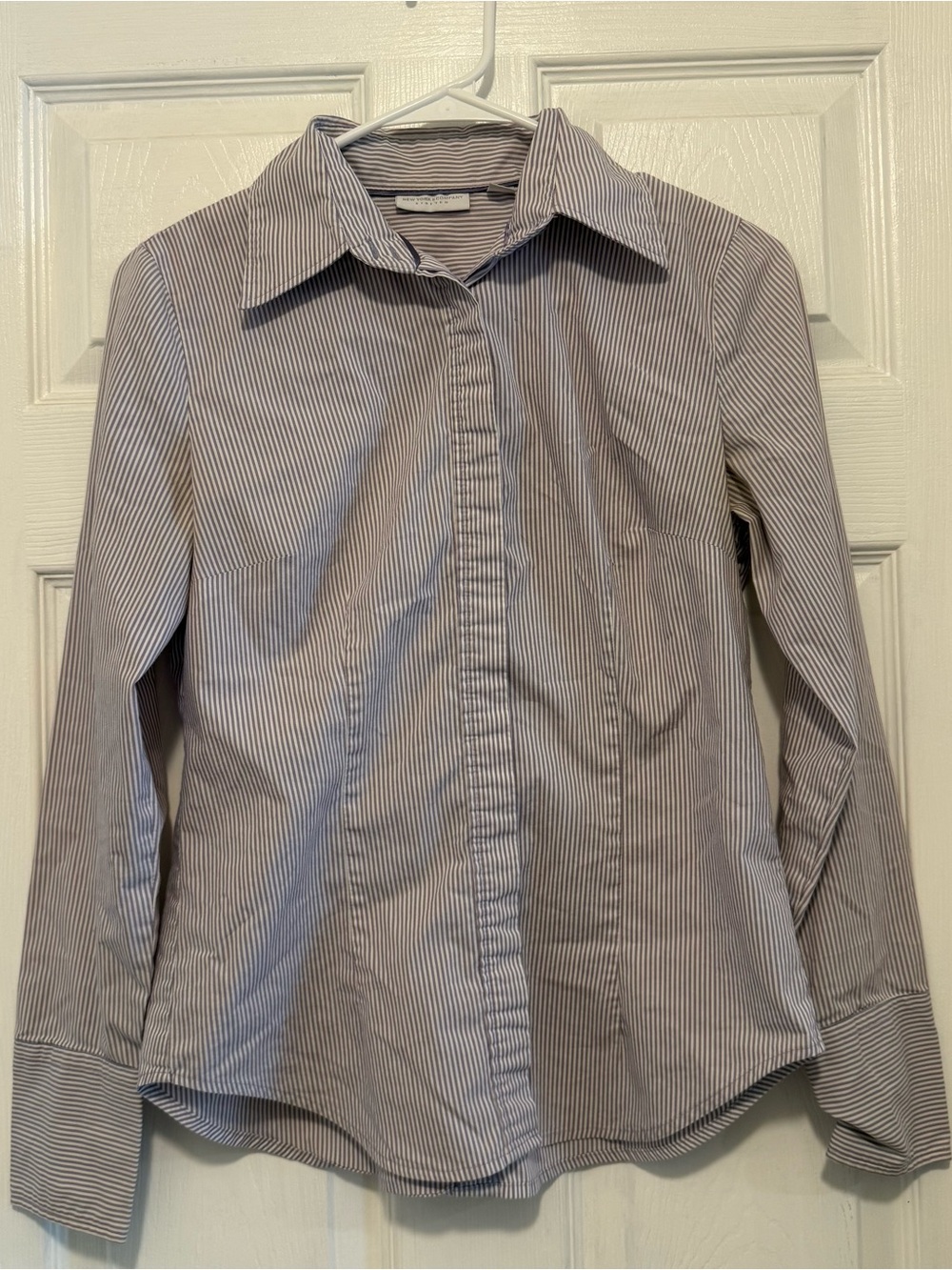New York and Company Striped Button-Up Shirt